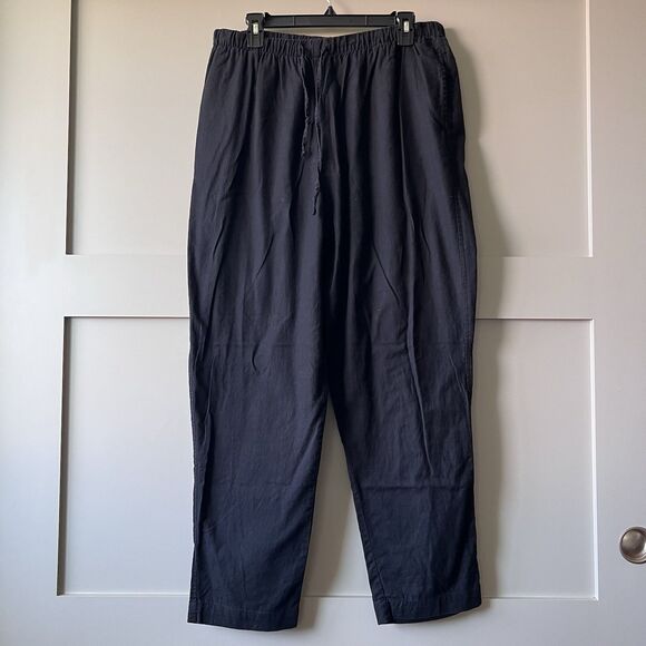 Lucky Brand Cotton Pants Womens Large Black Elastic Waist Drawstring Comfort - Picture 1 of 16